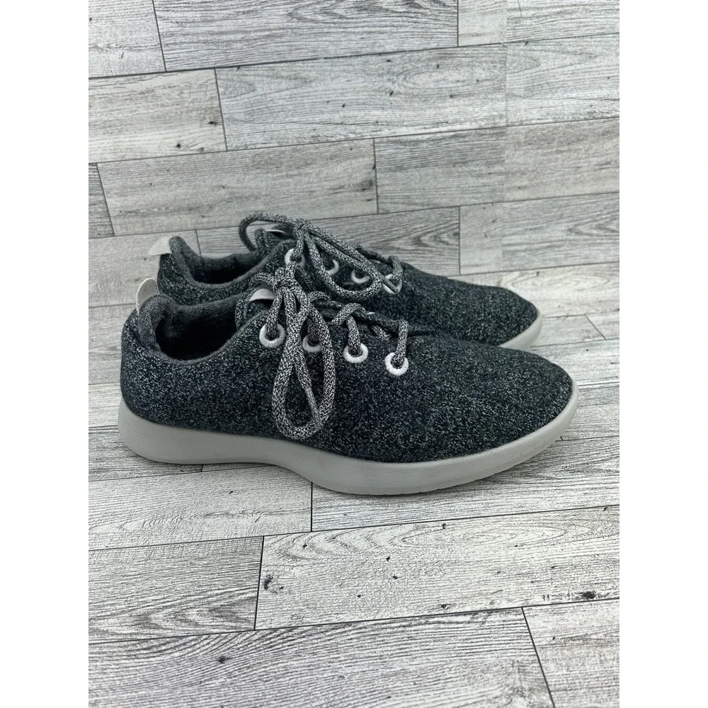 Allbirds Wool Runners Women Sz 8 Charcoal Grey Marl Merino Wool Sneakers PO 0162